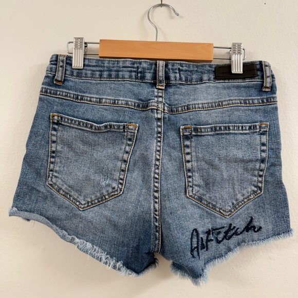 Blue Distressed Denim Shorts - Picture 4 of 5